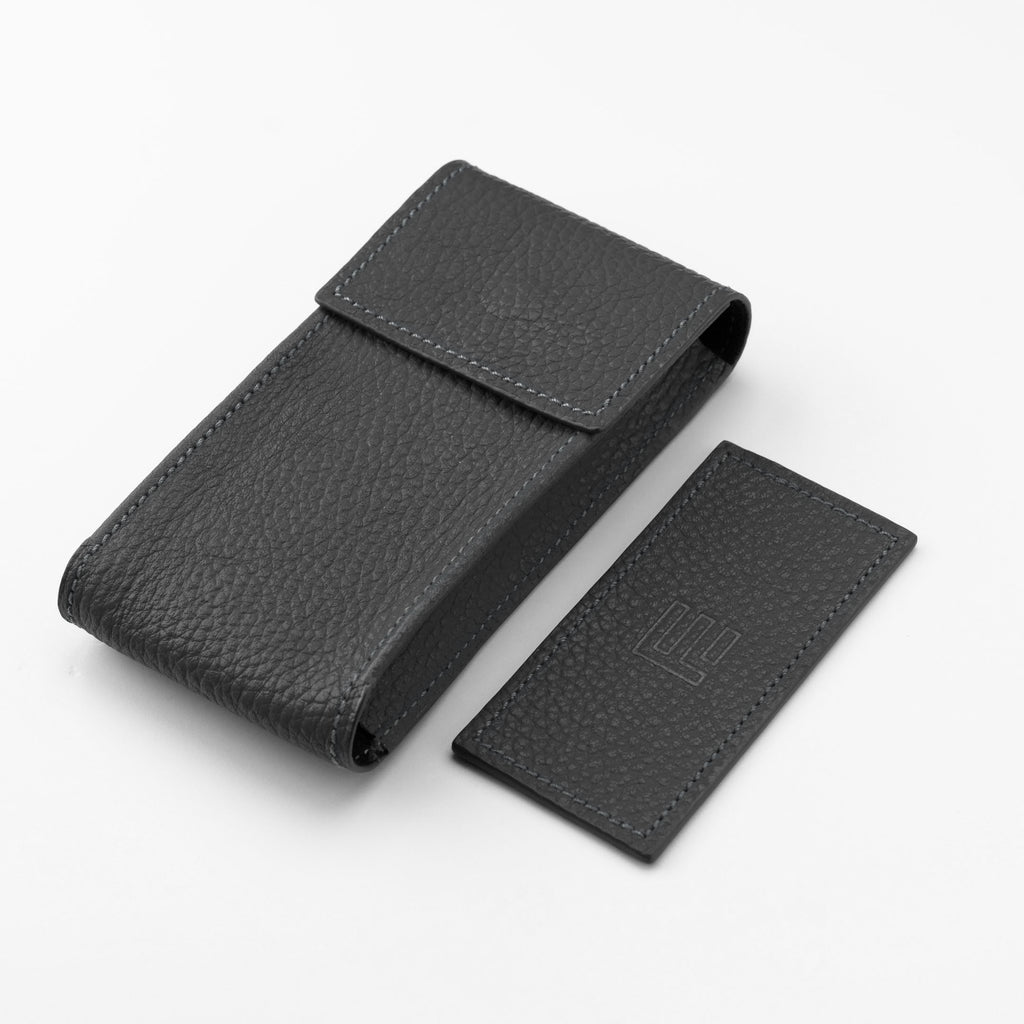 Charcoal Leather Watch Pouch