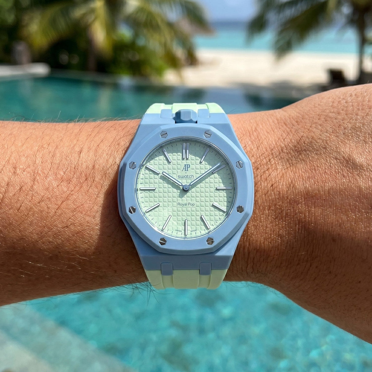 Rubber Strap & Case for AP X Swatch Royal Pop Blaue Acht