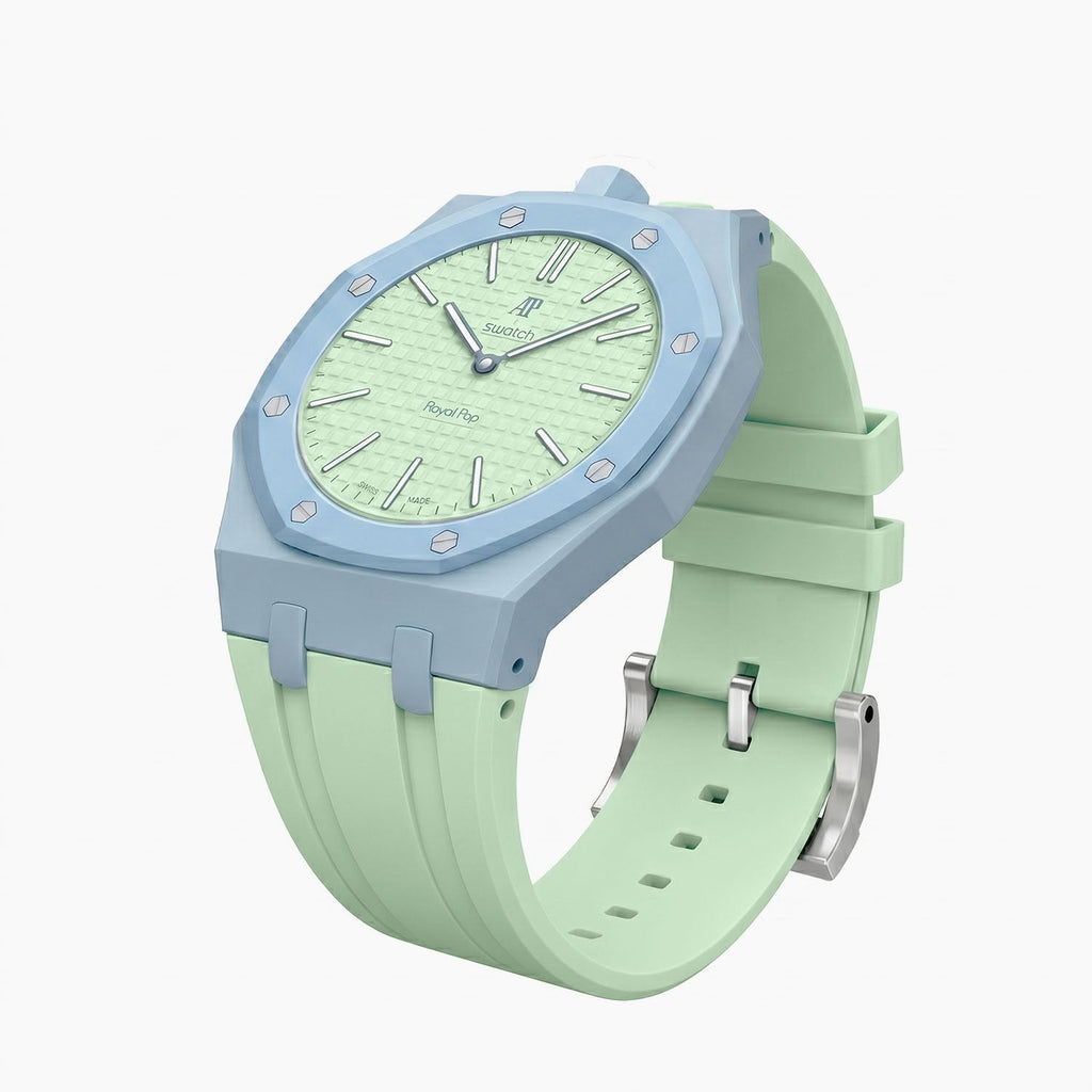 Rubber Strap & Case for AP X Swatch Royal Pop Blaue Acht