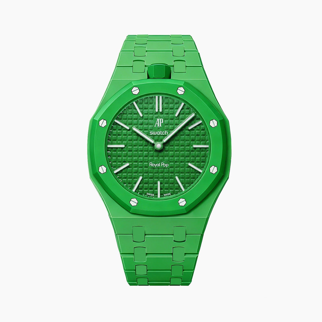 Bioceramic Strap & Case for AP X Swatch Royal Pop Green Eight