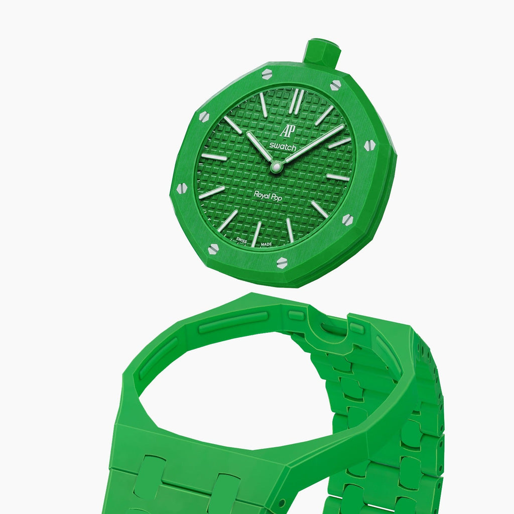 Bioceramic Strap & Case for AP X Swatch Royal Pop Green Eight