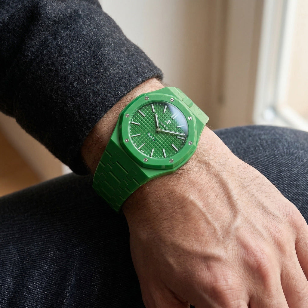 Bioceramic Strap & Case for AP X Swatch Royal Pop Green Eight