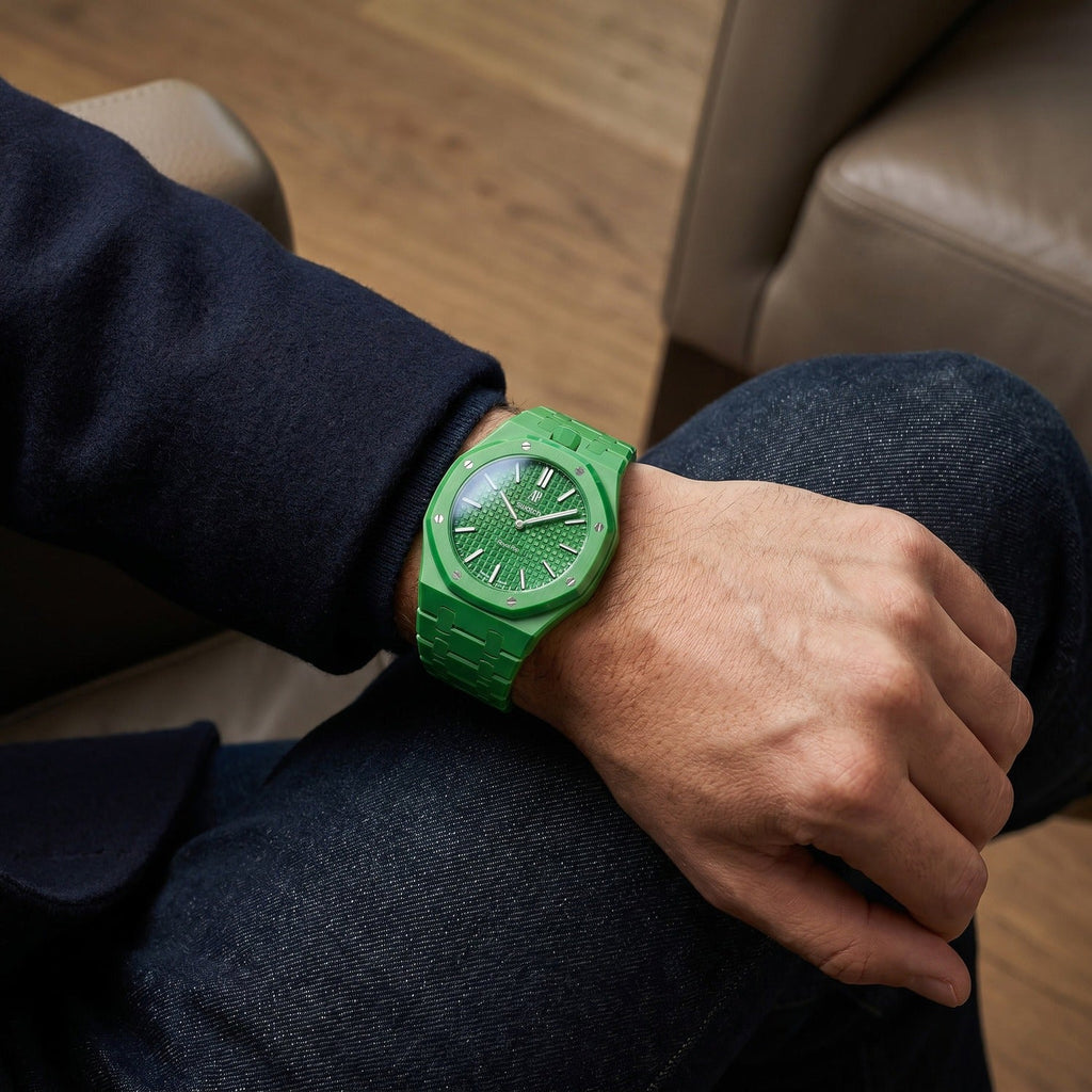 Bioceramic Strap & Case for AP X Swatch Royal Pop Green Eight