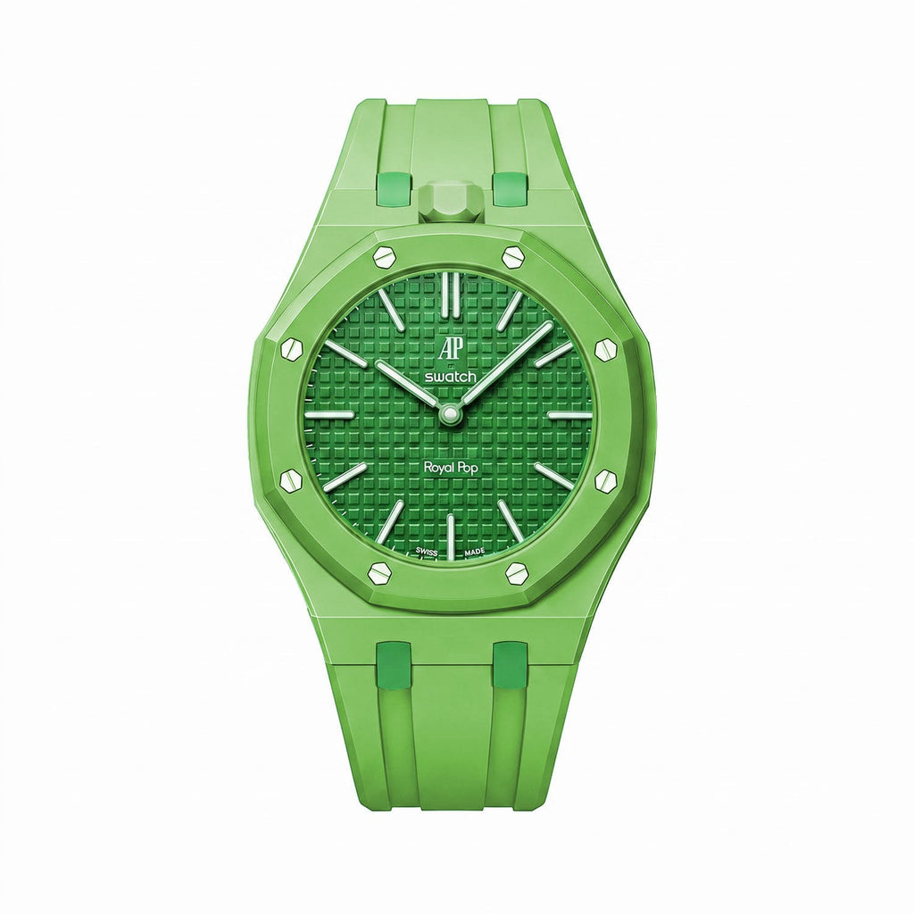 Rubber Strap & Case for AP X Swatch Royal Pop Green Eight