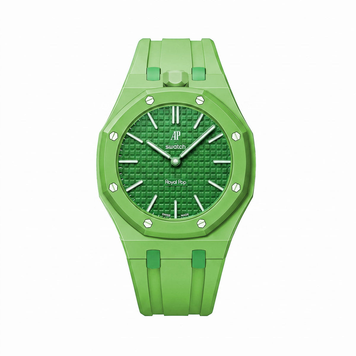 Rubber Strap & Case for AP X Swatch Royal Pop Green Eight