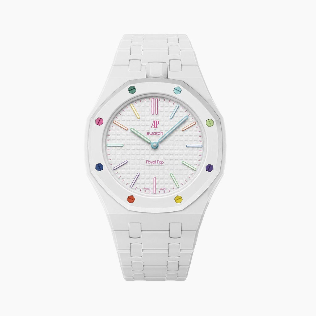 Bioceramic Strap & Case for AP X Swatch Royal Pop Huit Blanc