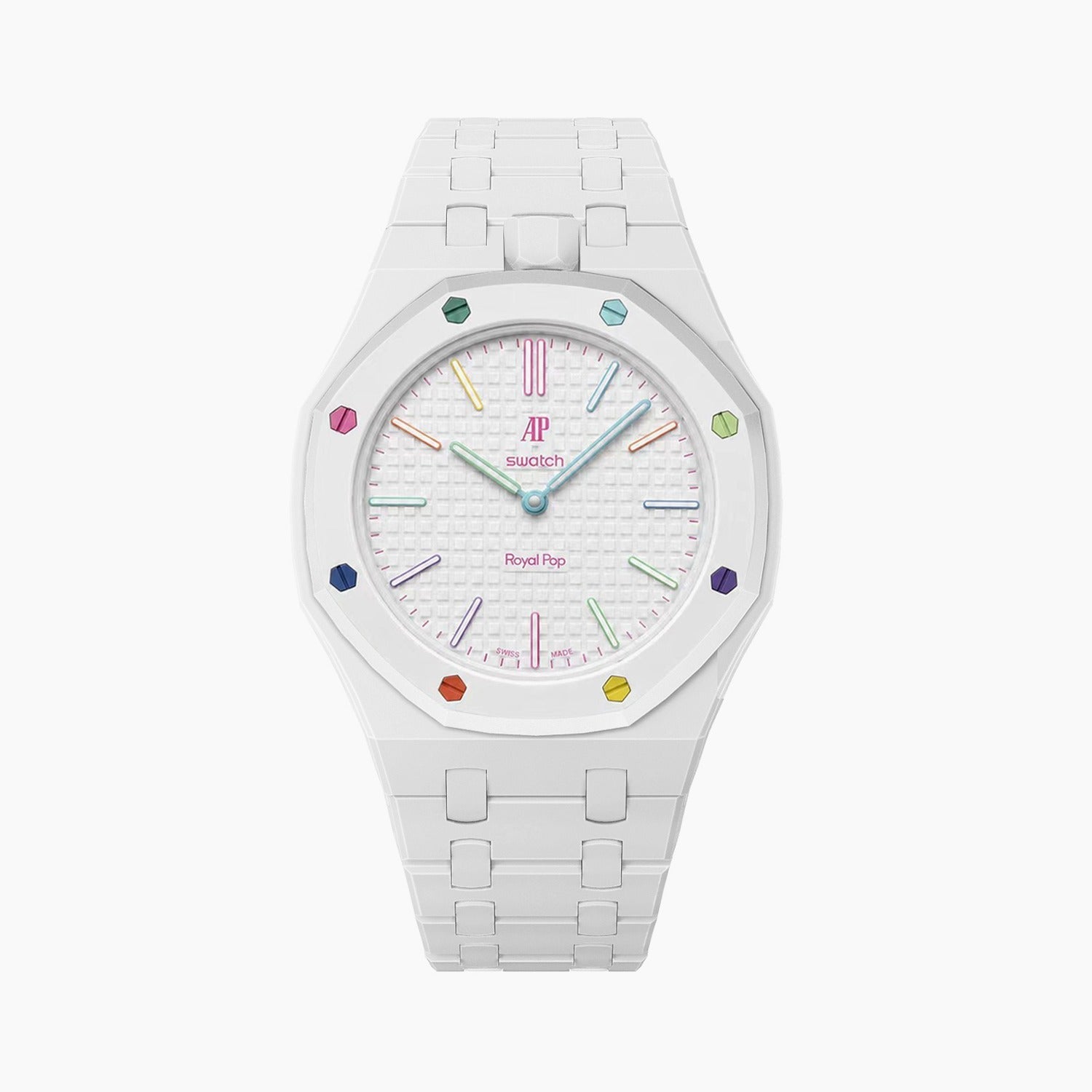 Bioceramic Strap & Case for AP X Swatch Royal Pop Huit Blanc