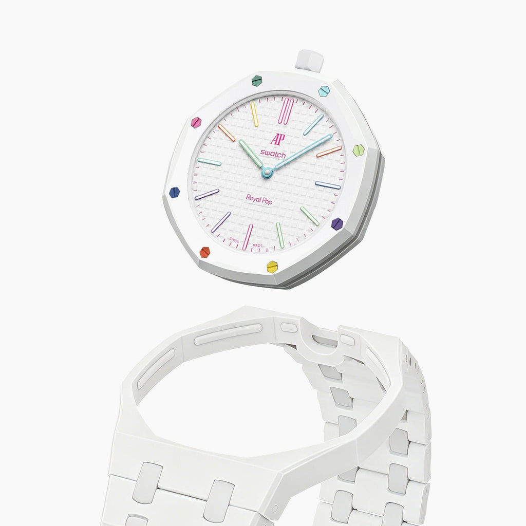 Bioceramic Strap & Case for AP X Swatch Royal Pop Huit Blanc