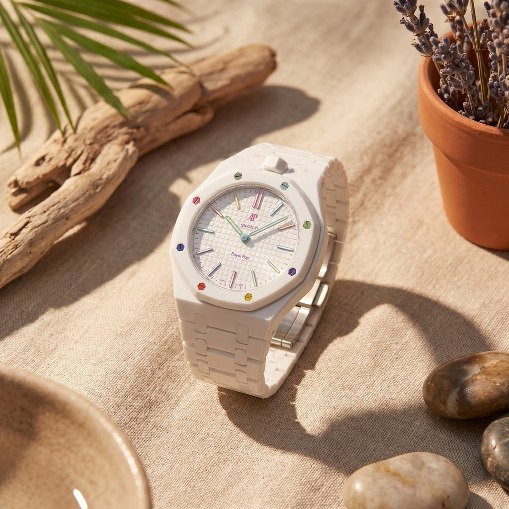 Bioceramic Strap & Case for AP X Swatch Royal Pop Huit Blanc
