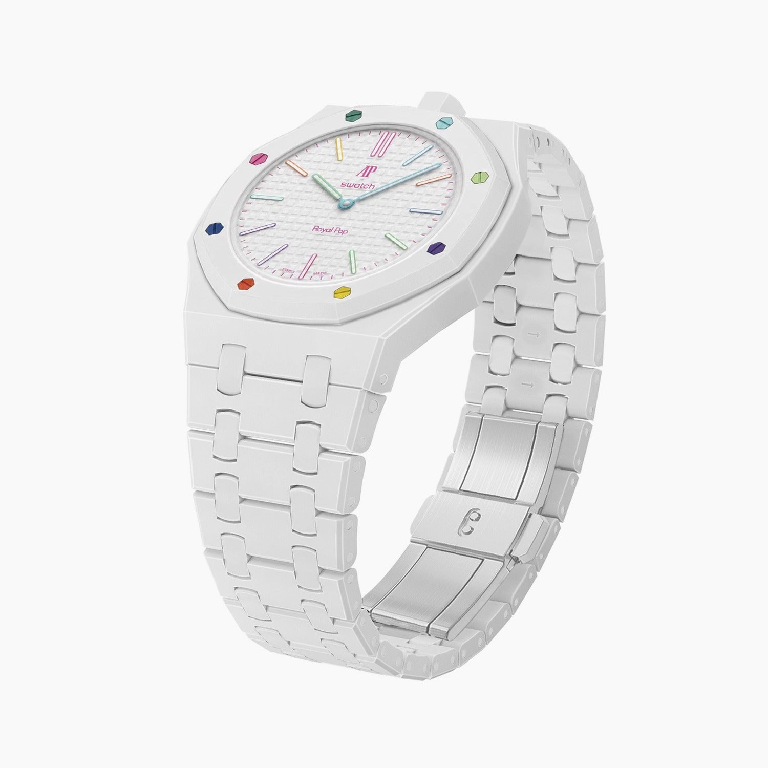 Bioceramic Strap & Case for AP X Swatch Royal Pop Huit Blanc