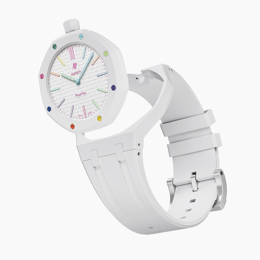 Rubber Strap & Case for AP X Swatch Royal Pop Huit Blanc