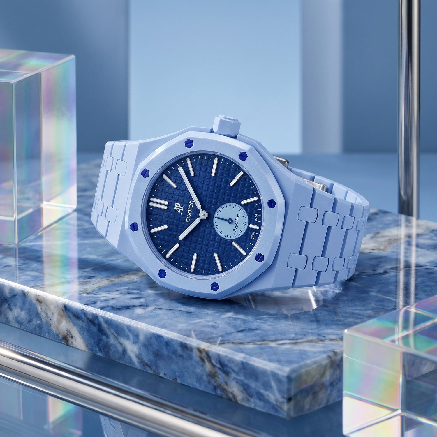 Bioceramic Strap & Case for AP X Swatch Royal Pop Lan Ba
