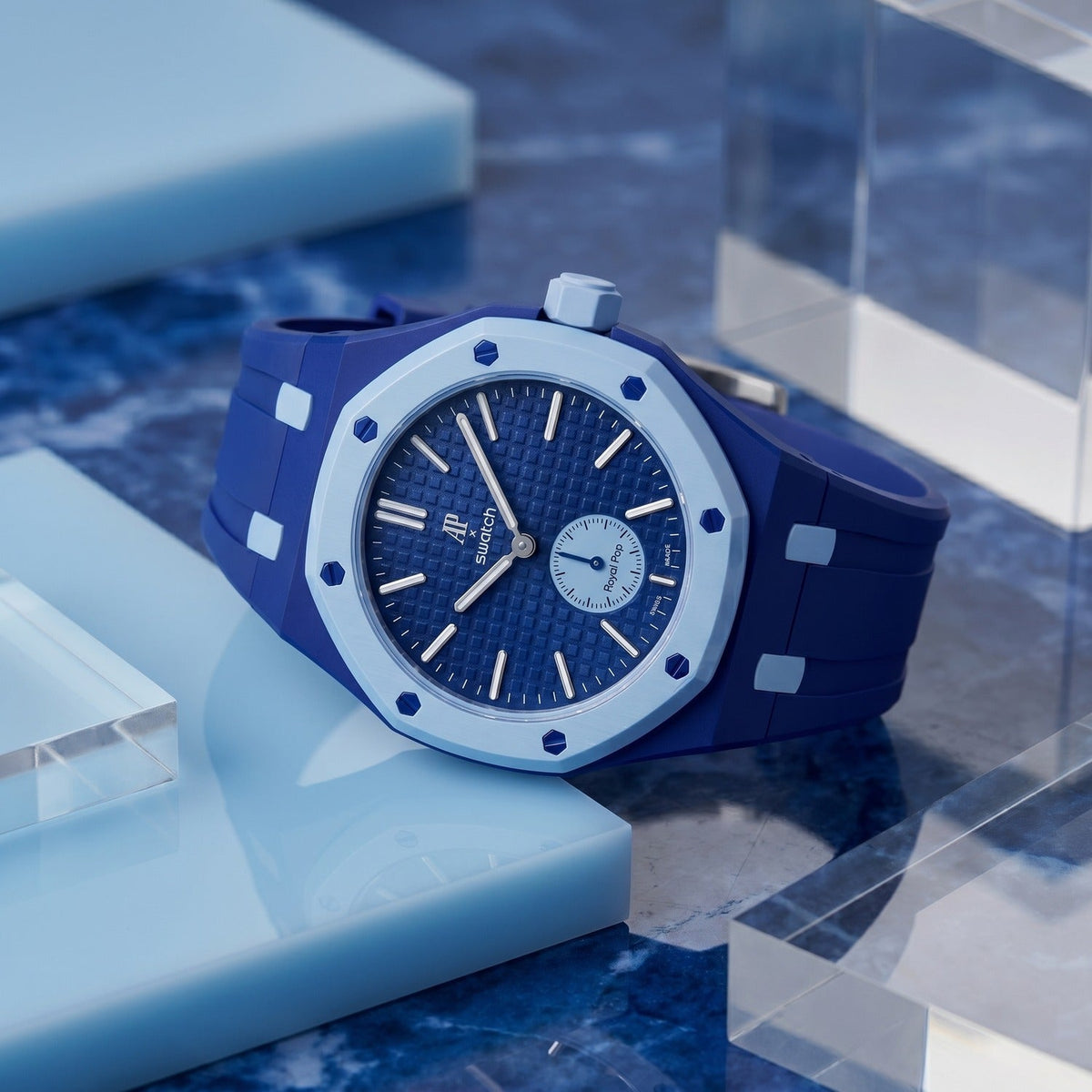 Rubber Strap & Case for AP X Swatch Royal Pop Lan Ba