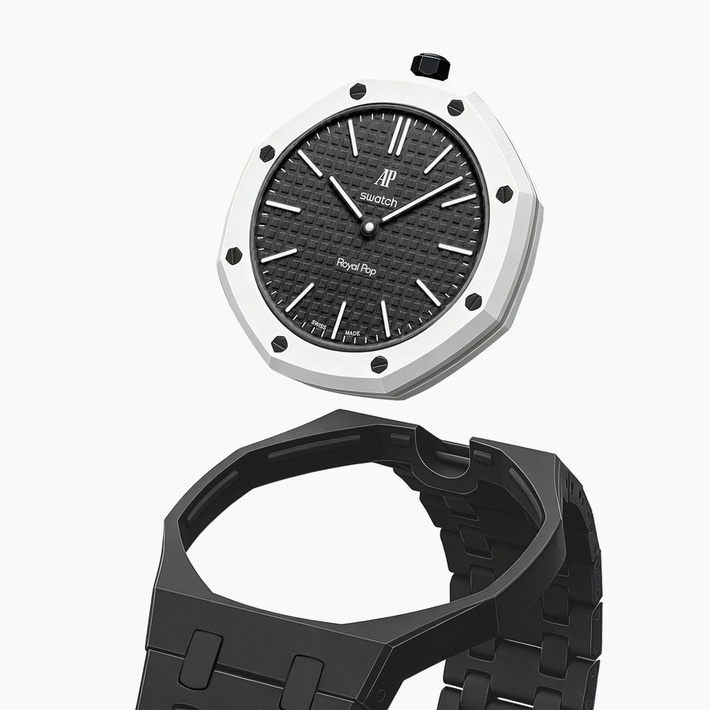Bioceramic Strap & Case for AP X Swatch Royal Pop Ocho Negro