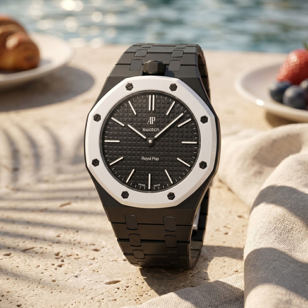 Bioceramic Strap & Case for AP X Swatch Royal Pop Ocho Negro