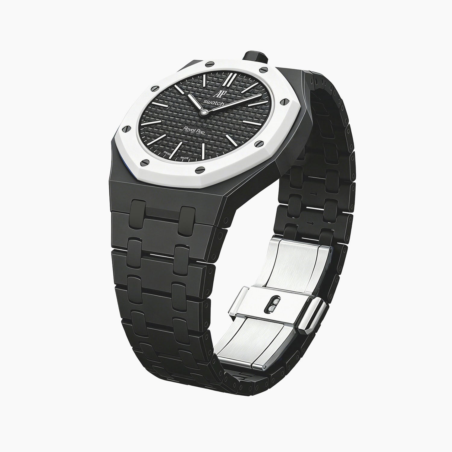 Bioceramic Strap & Case for AP X Swatch Royal Pop Ocho Negro