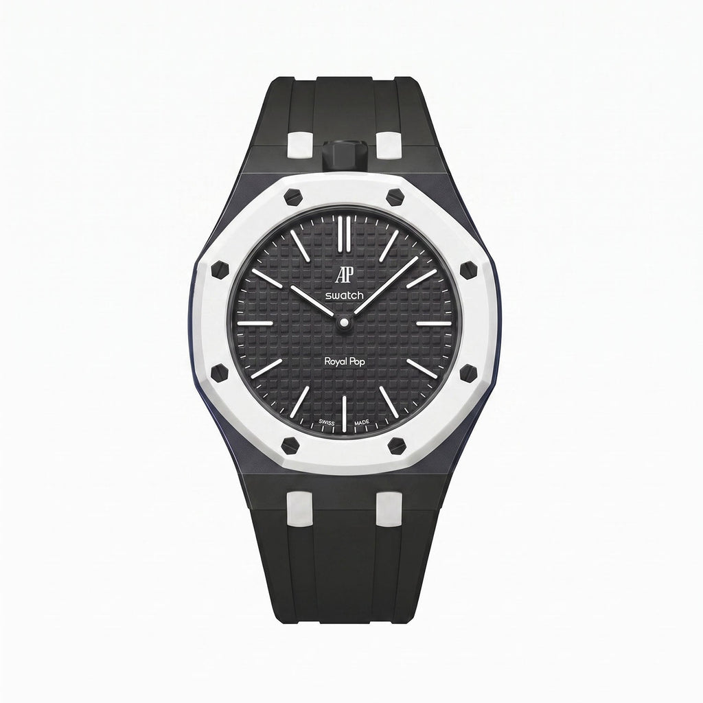 Rubber Strap & Case for AP X Swatch Royal Pop Ocho Negro