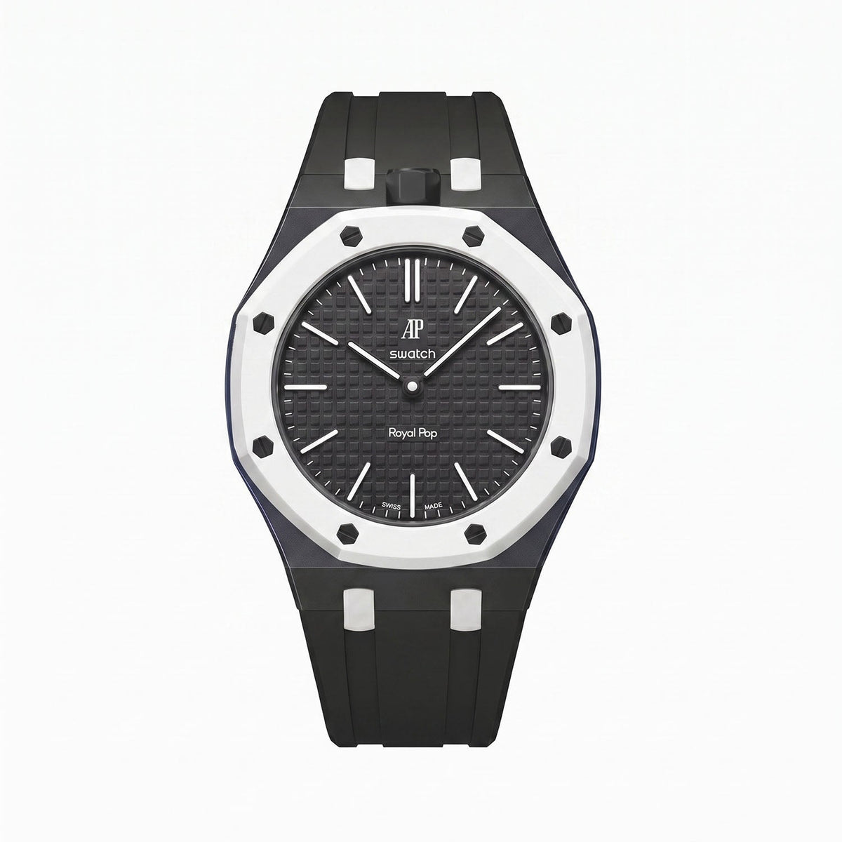 Rubber Strap & Case for AP X Swatch Royal Pop Ocho Negro