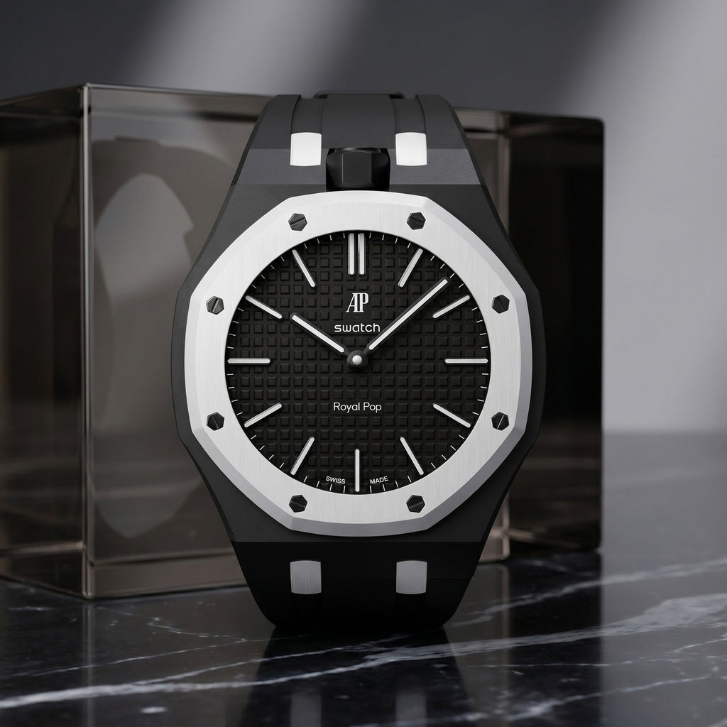 Rubber Strap & Case for AP X Swatch Royal Pop Ocho Negro