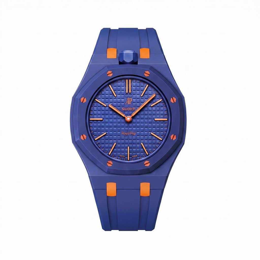 Rubber Strap & Case for AP X Swatch Royal Pop Orenji Hachi