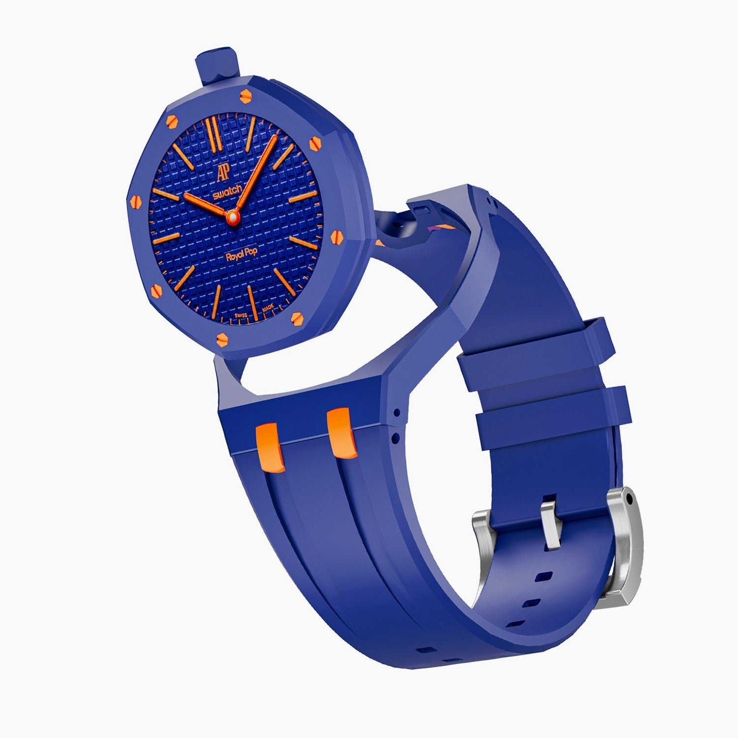Rubber Strap & Case for AP X Swatch Royal Pop Orenji Hachi