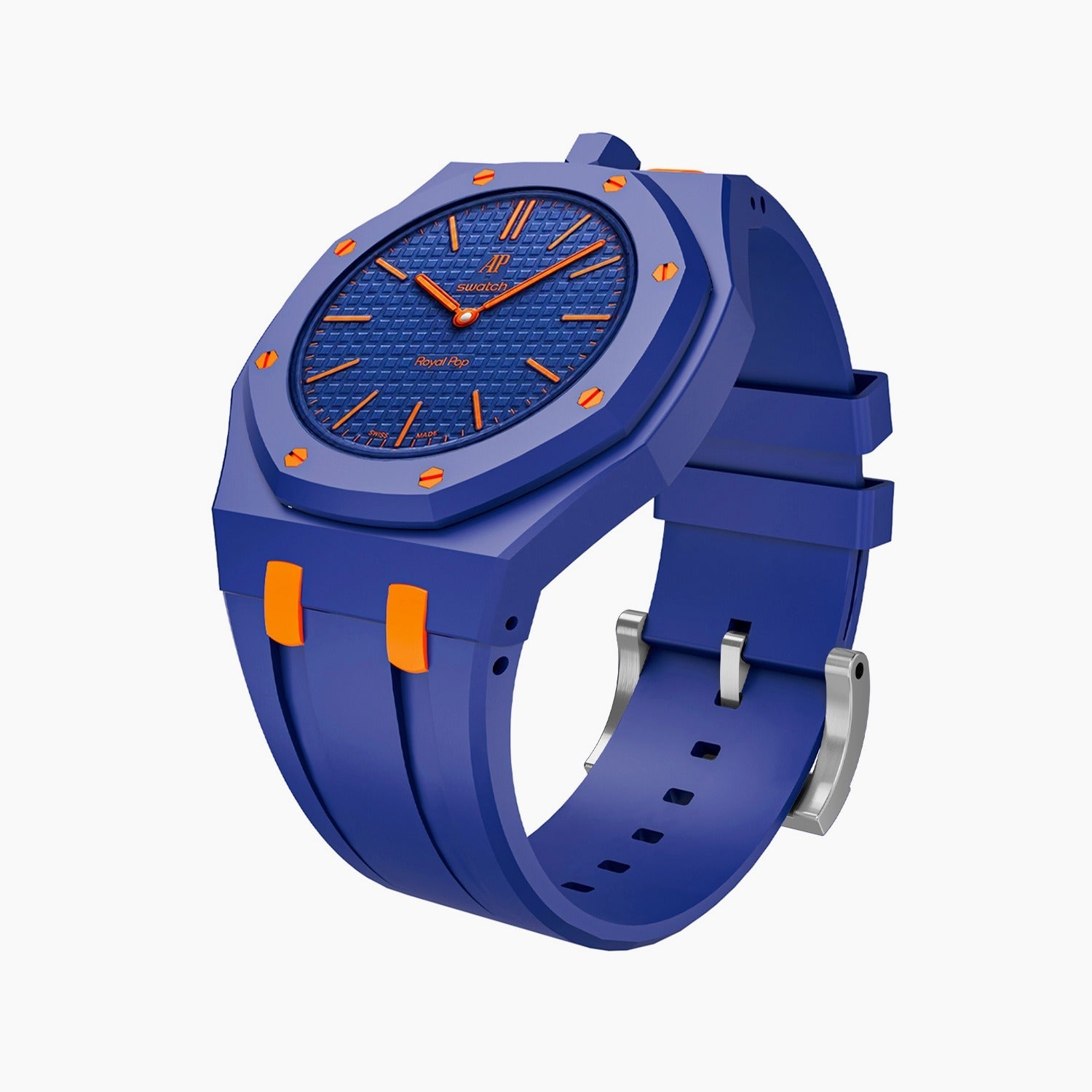 Rubber Strap & Case for AP X Swatch Royal Pop Orenji Hachi