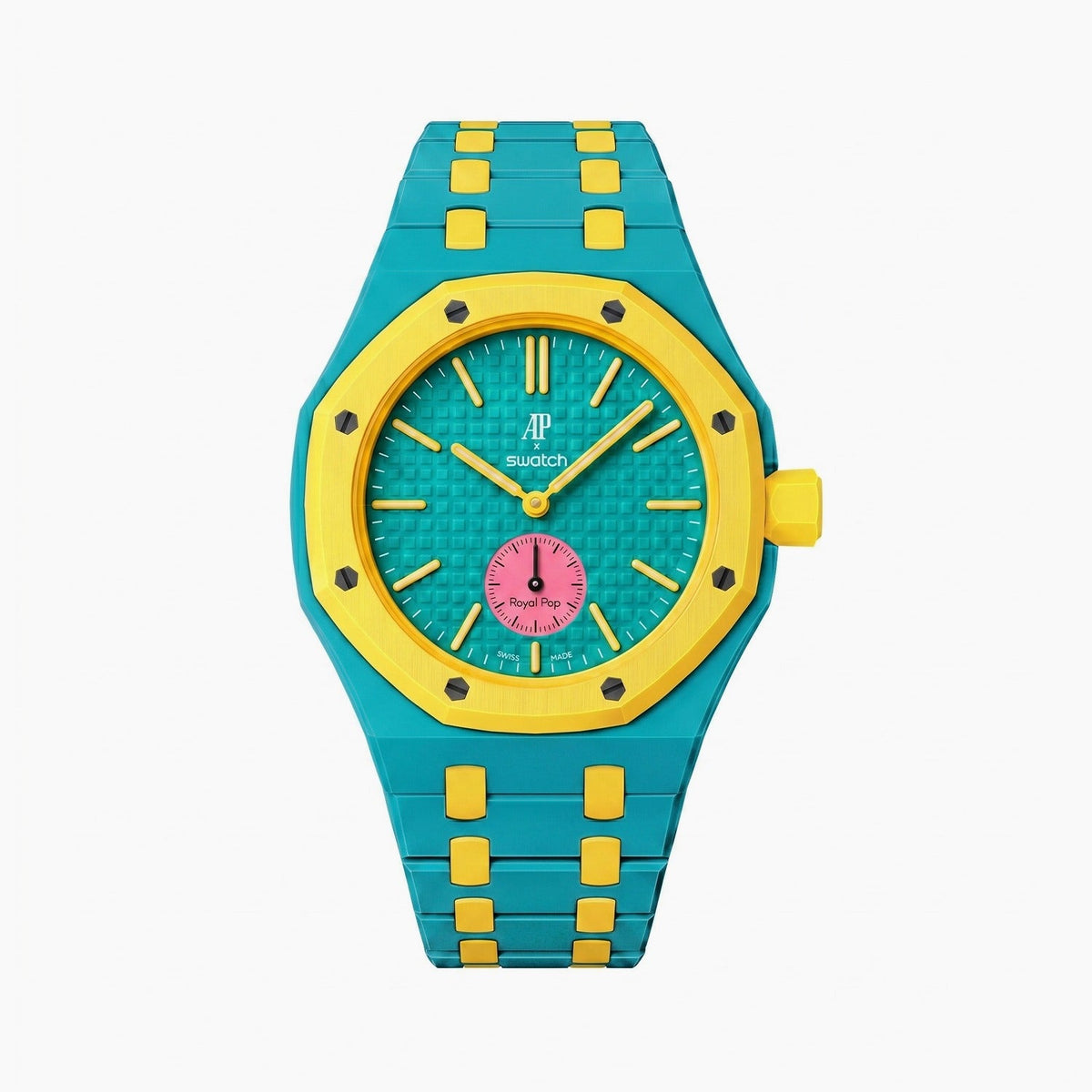 Bioceramic Strap & Case for AP X Swatch Royal Pop OTG Roz Teal