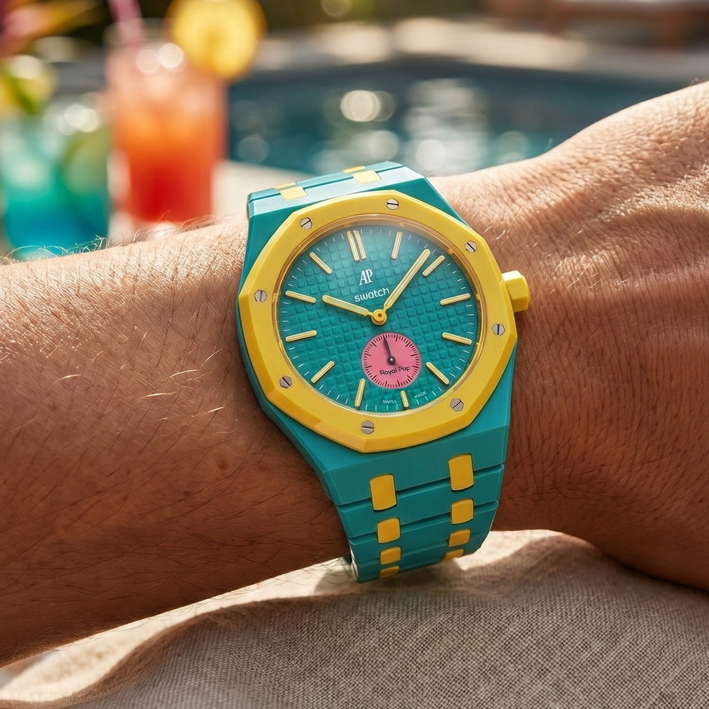 Bioceramic Strap & Case for AP X Swatch Royal Pop OTG Roz Teal