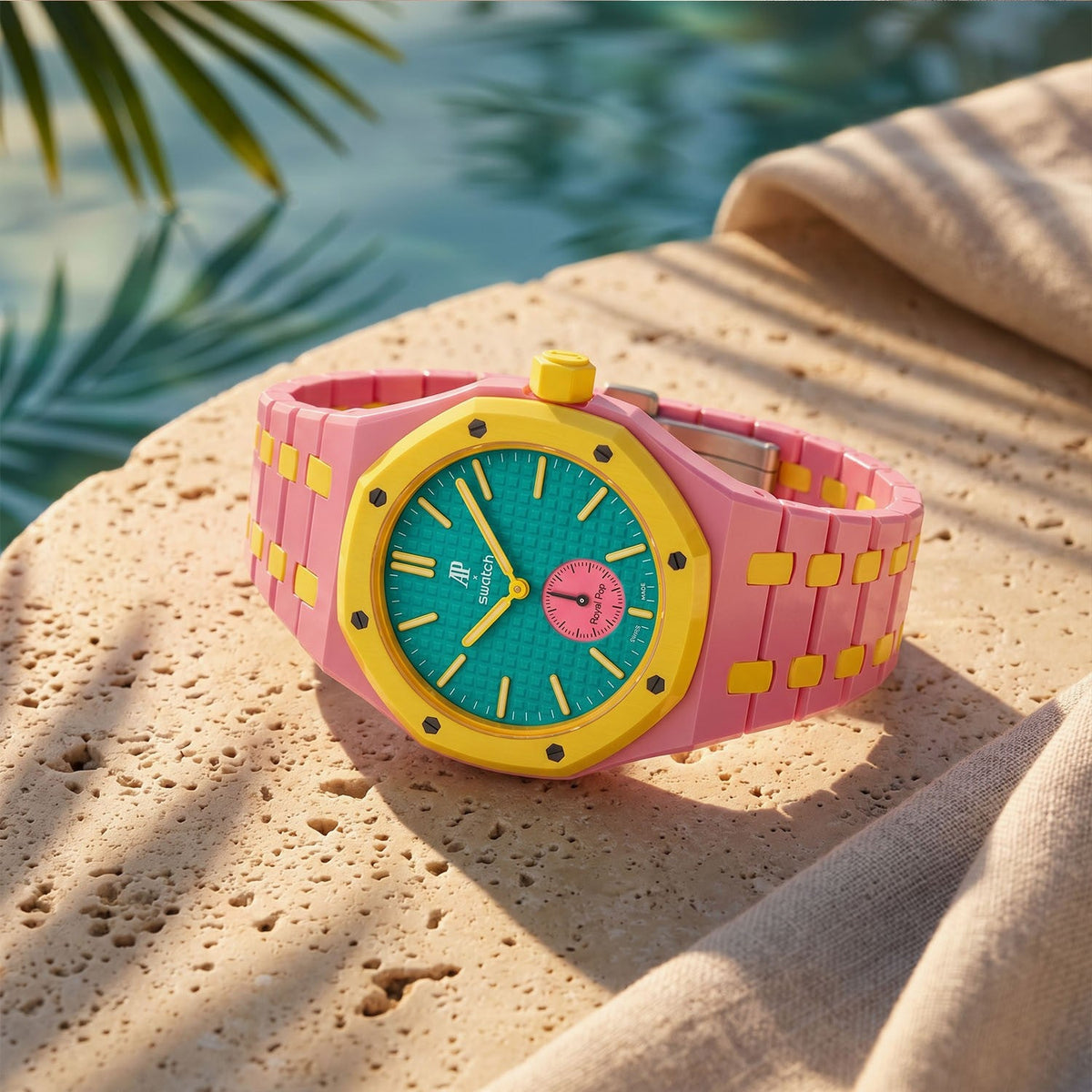 Bioceramic Strap & Case for AP X Swatch Royal Pop OTG Roz Pink
