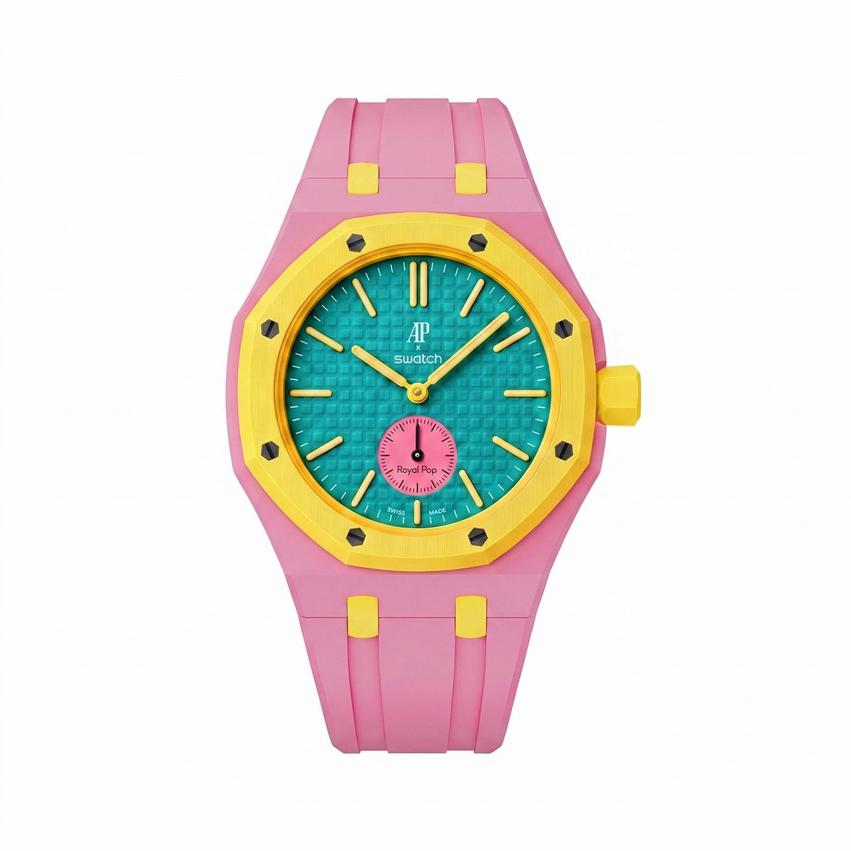 Rubber Strap & Case for AP X Swatch Royal Pop OTG Roz
