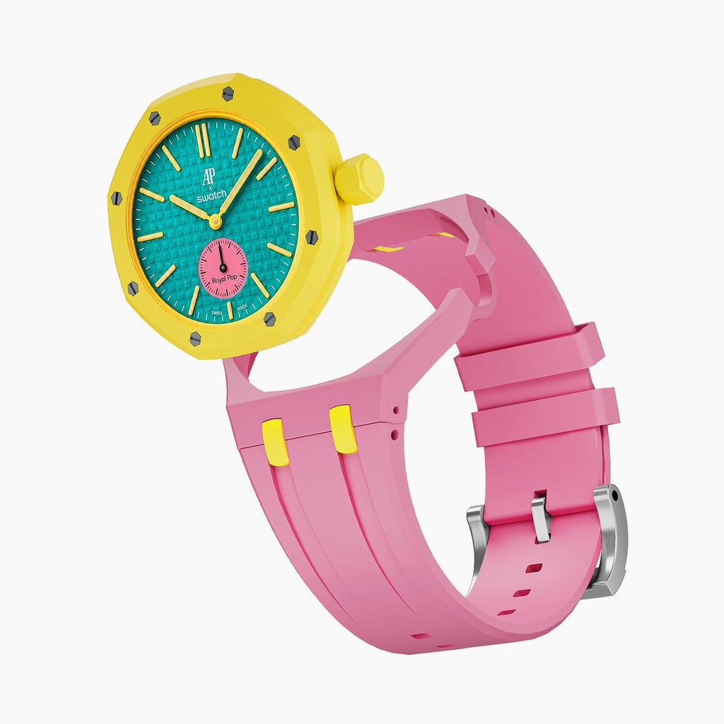 Rubber Strap & Case for AP X Swatch Royal Pop OTG Roz