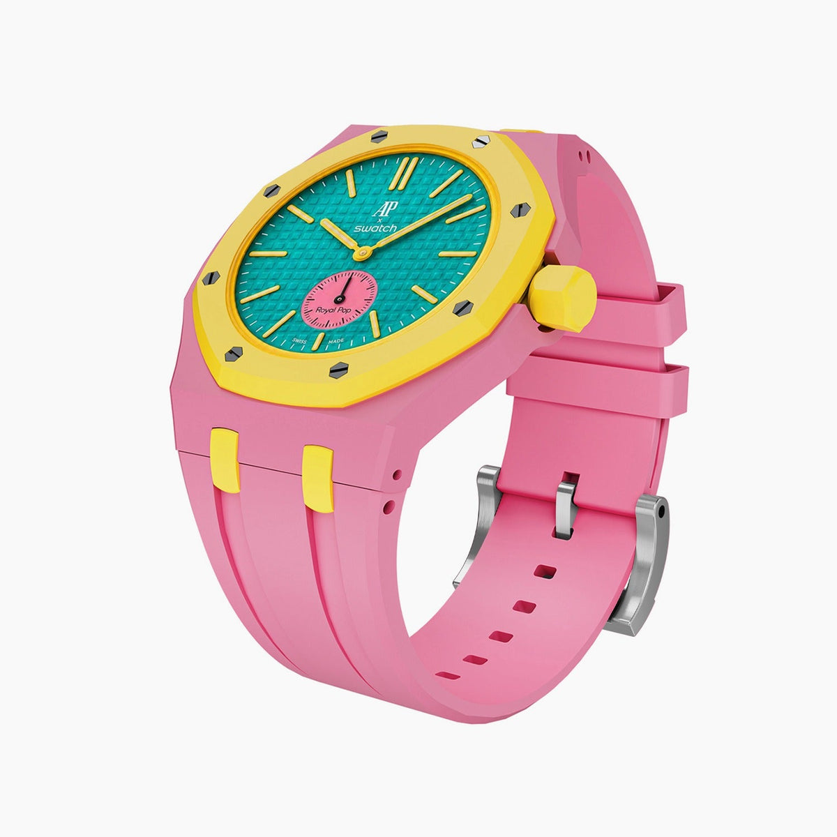 Rubber Strap & Case for AP X Swatch Royal Pop OTG Roz