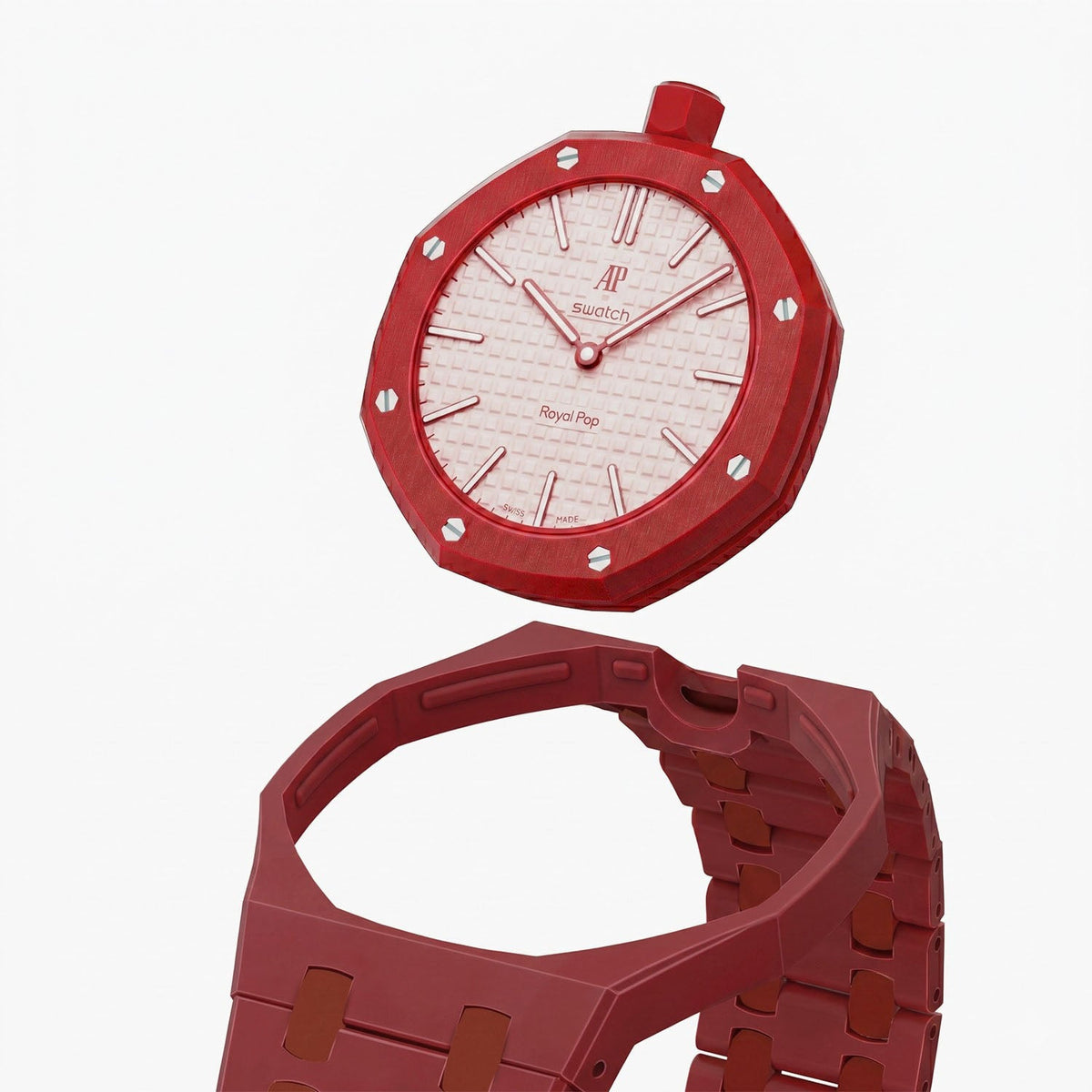 Bioceramic Strap & Case for AP X Swatch Royal Pop Otto Rosso