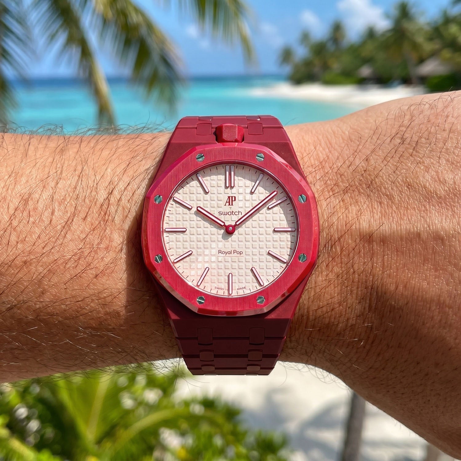 Bioceramic Strap & Case for AP X Swatch Royal Pop Otto Rosso