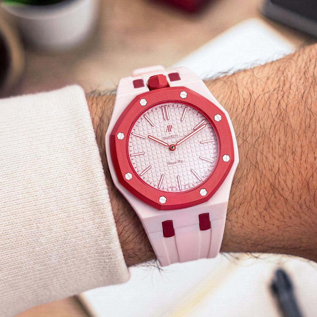 Rubber Strap & Case for AP X Swatch Royal Pop Otto Rosso