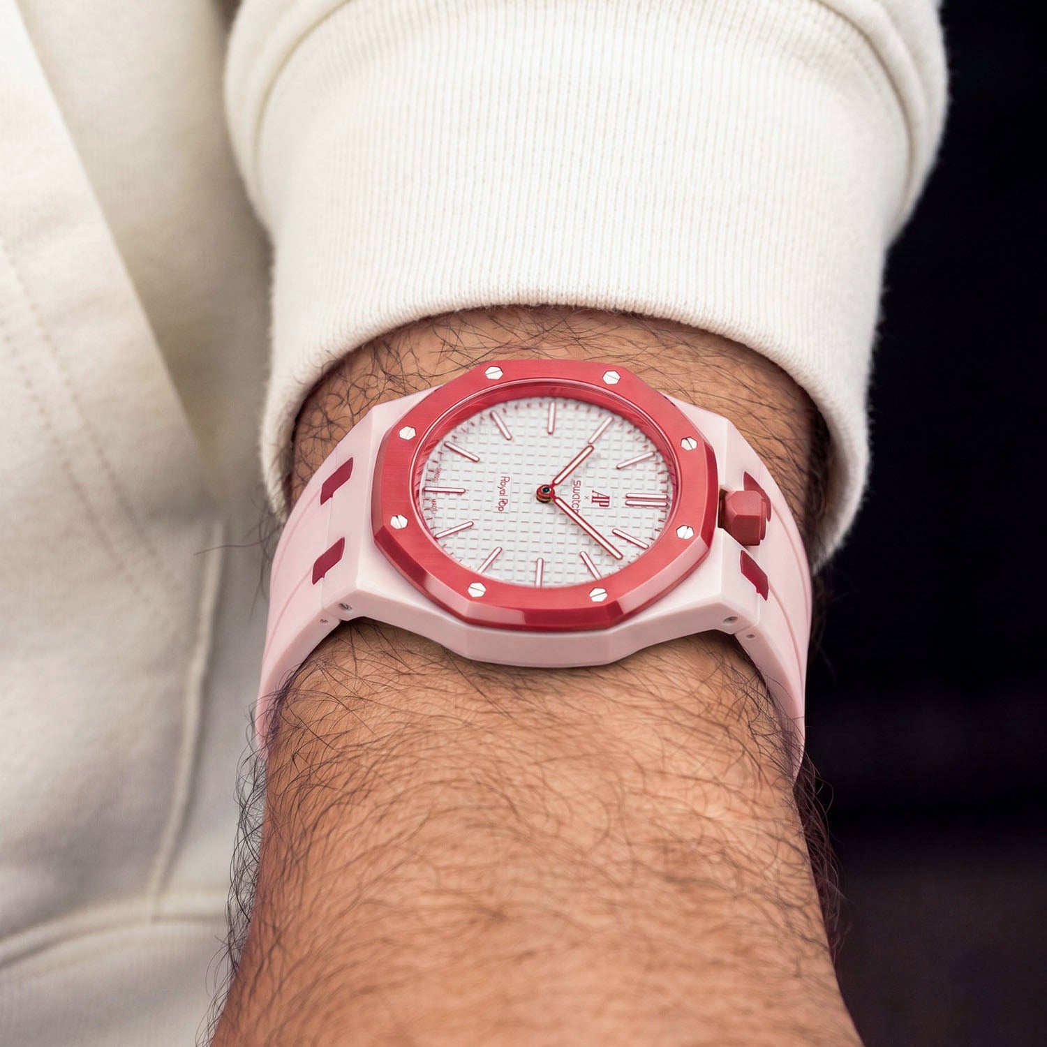 Rubber Strap & Case for AP X Swatch Royal Pop Otto Rosso