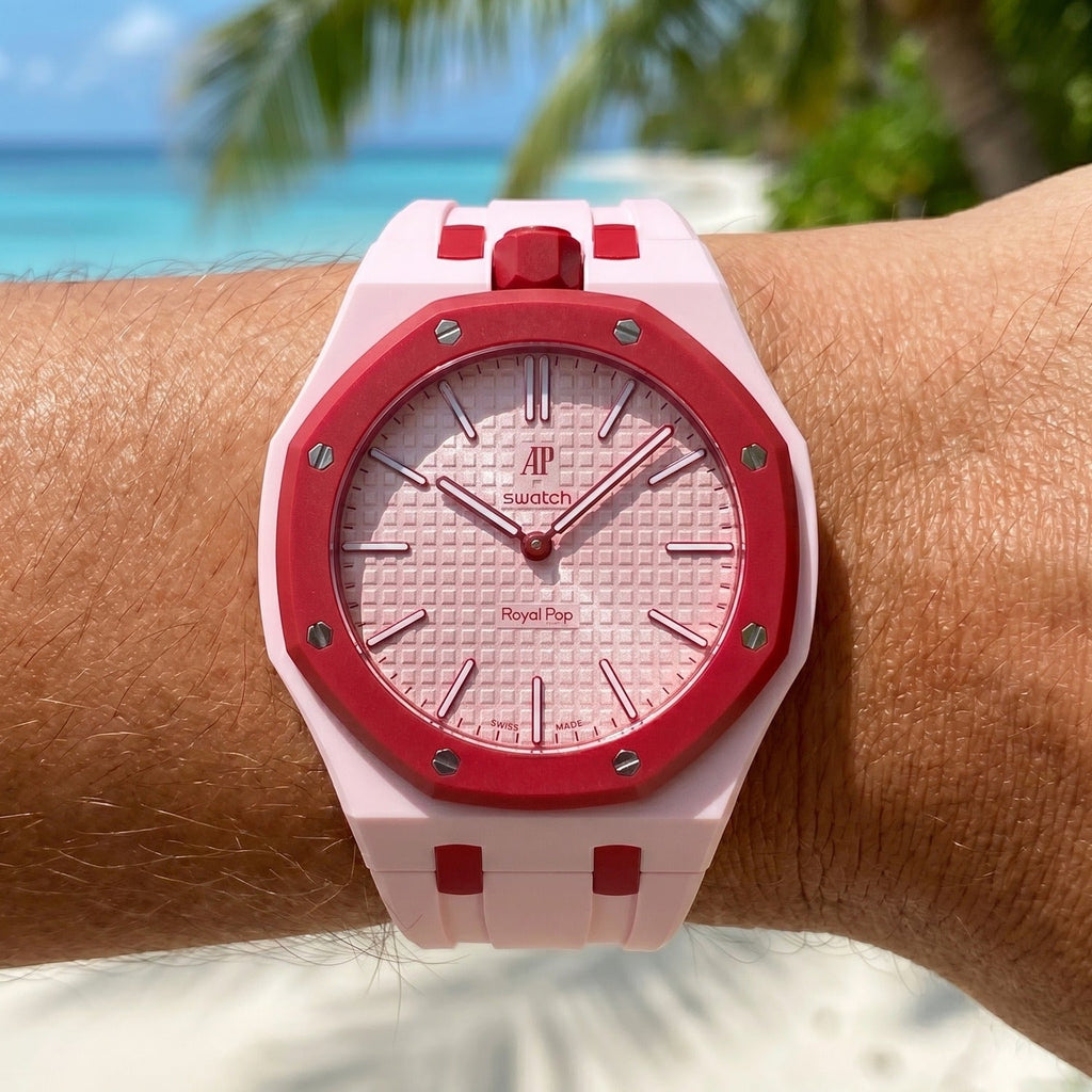 Rubber Strap & Case for AP X Swatch Royal Pop Otto Rosso