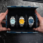 Azure Camo Watch Roll – Three Watches