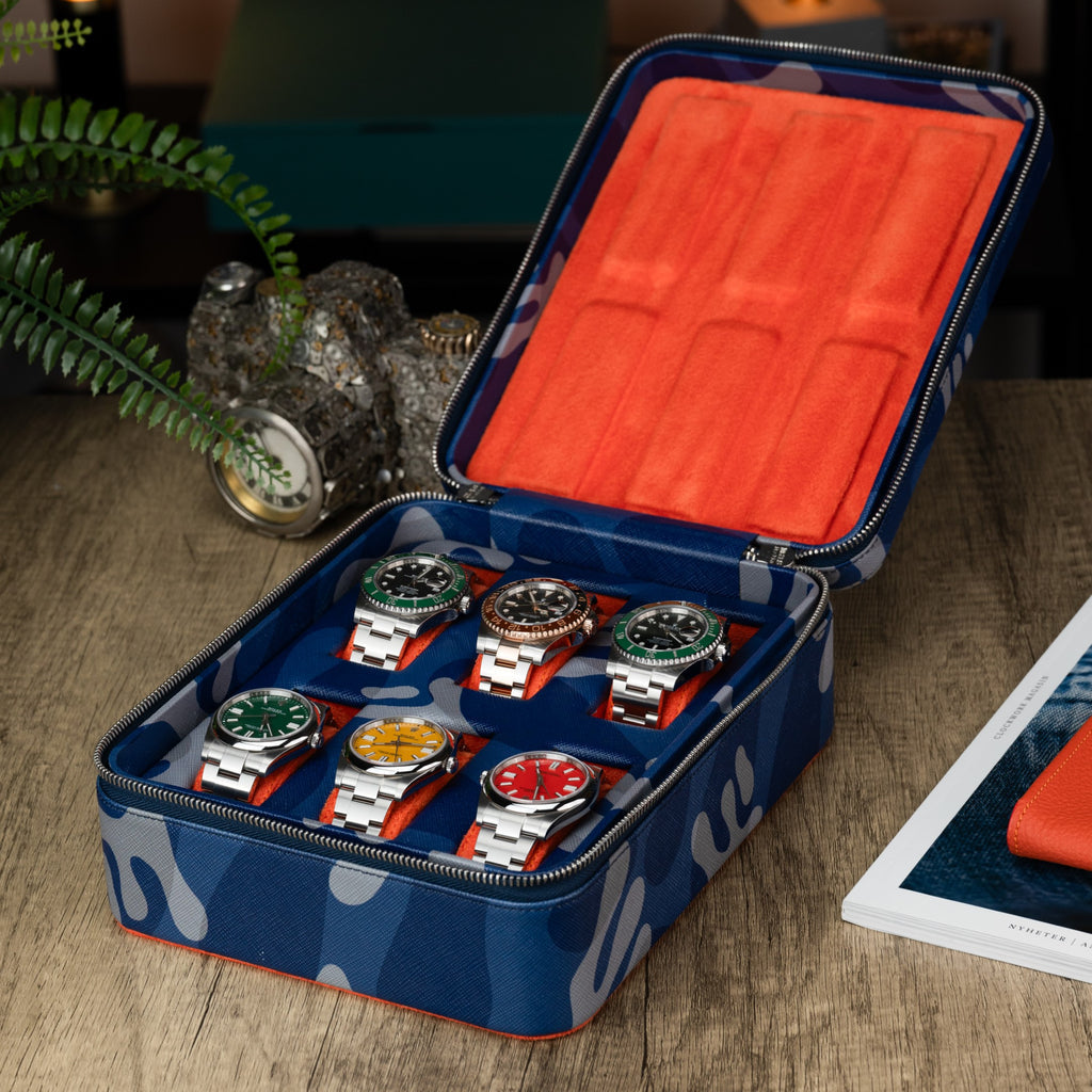 Blue Camo Watch Box – 6 Watches