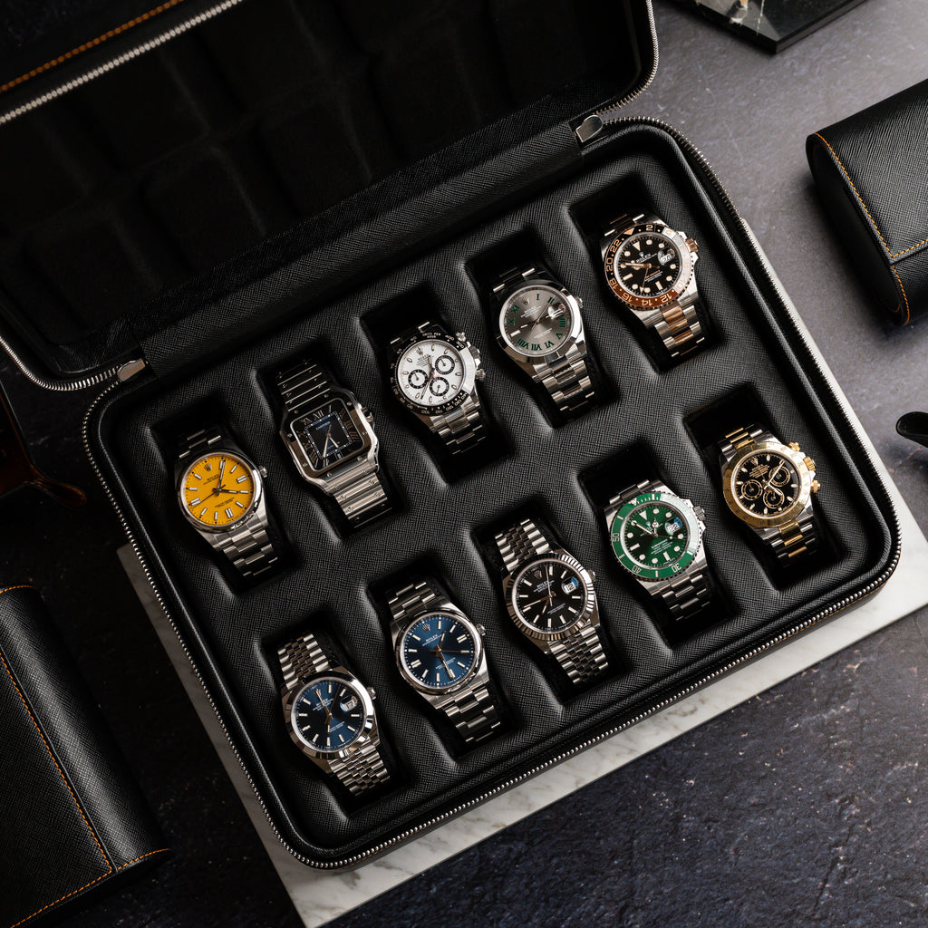 Black Saffiano Watch Box – 10 Watches