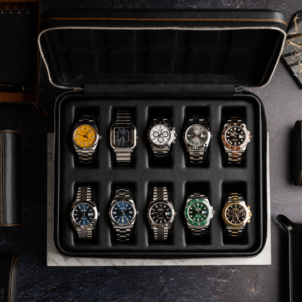 Black Saffiano Watch Box – 10 Watches
